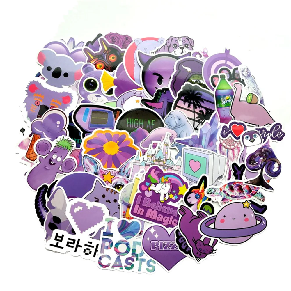 

10/30/50PCS The Latest Colorful Purple Yellow Graffiti Luggage Laptop Motorcycle Mobile Phone Water Cup Sticker Wholesale