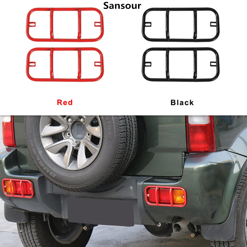 Автомобильные колпаки Sansour для Suzuki jimny на 2007 градусов, металлический задний бампер, задний противотуманный светильник, крышка лампы, защита для Suzuki, аксессуары для jimny