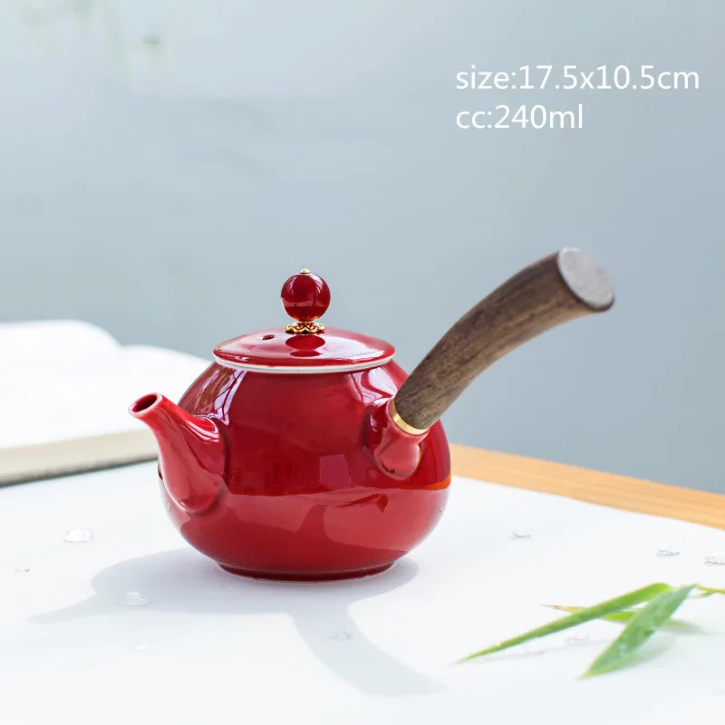 Стильный чайник Celadon с деревянной ручкой, анти-скальдинг, тепловой чайный набор кунг-фу, бытовой Питьевая утварь WSHYUFEI