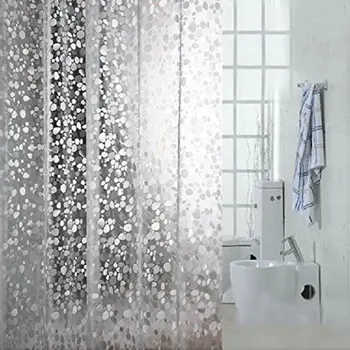 

Eforcurtain 3D Cobblestone Shower Curtain Liner Eco-Friendly EVA Semi-Transparent Bath Curtain Waterproof Plastic