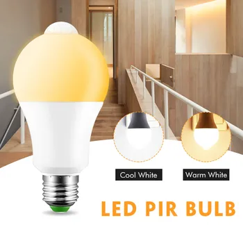 

12W Led PIR Bulb Body induction Auto turn on/off E27 Motion Detector LED Bulb lamp Stair Pathway Hallway Corridor Night lighting