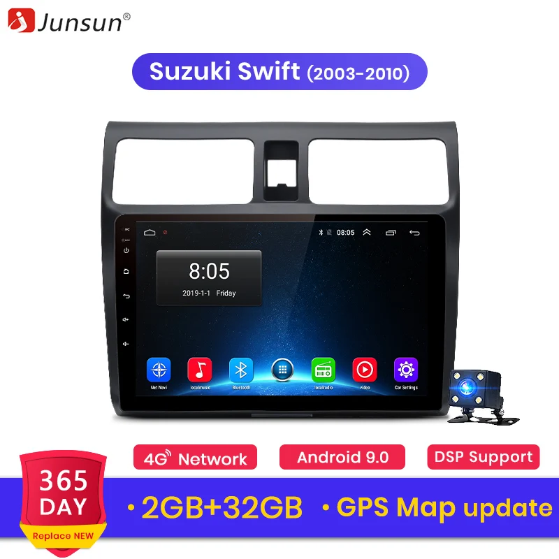 Junsun 2G+ 32G Android 8,1 для Suzuki Swift 2007 2008 2009 2004-2010 Авто 2 din автомагнитола стерео плеер Bluetooth gps навигация