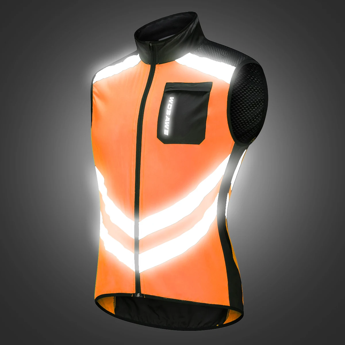 WOSAWE велосипедный жилет светоотражающий ветрозащитный водонепроницаемый дышащий Одежда MTB велосипед куртка без рукавов жилет безопасности для мужчин и женщин - Цвет: BL208-Orange