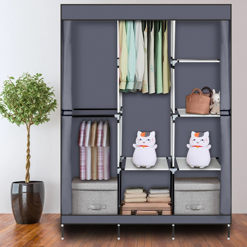 

71" Portable Closet Wardrobe Clothes Rack Bedroom Clothes Storage Organizer Holder Household Storage supplies