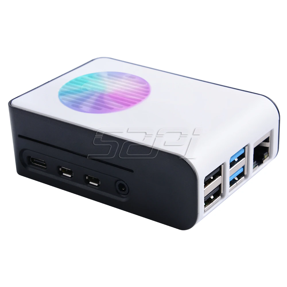 52Pi застежка ABS Корпус Крышка для Raspberry Pi 4 Модель B, с бликами охлаждения вентиляторные радиаторы для Raspberry Pi 4B