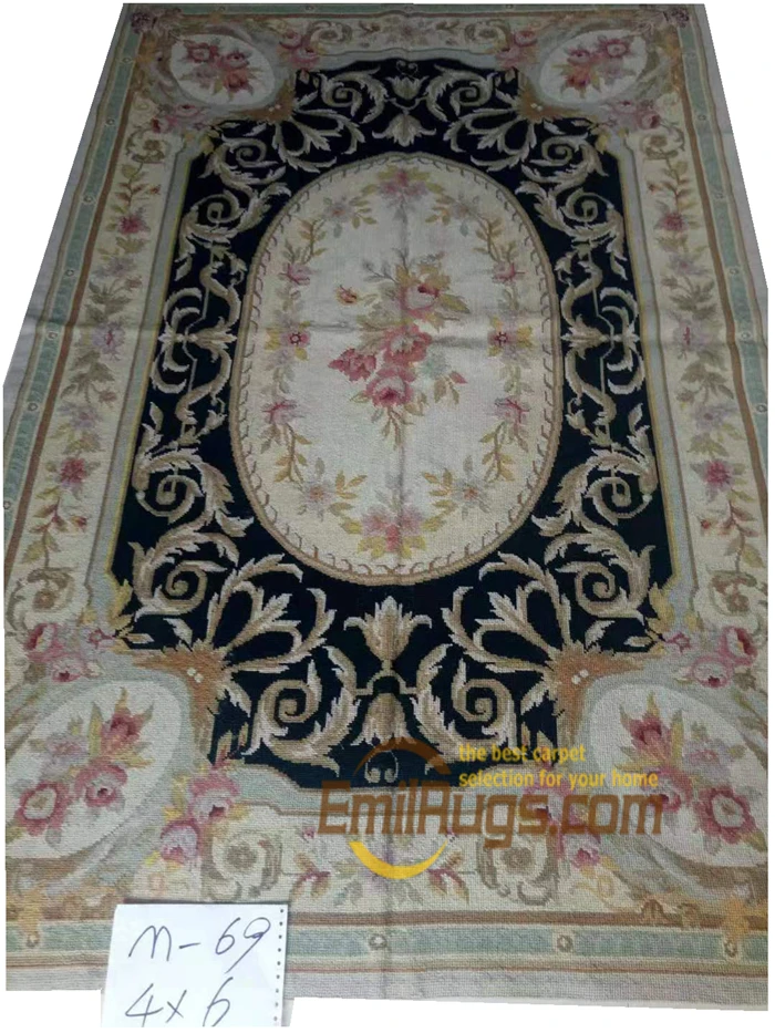 Aubusson ручной работы Восточный коврик из квадратов Новая цена французский рукодельный шерсть цветочный ковер Шерсть Вязание ковры
