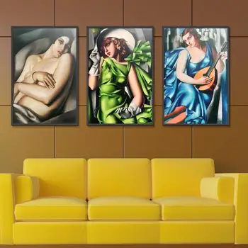 

Tamara De Lempicka Figure Painting Abstract Frameless Oil Painting Unframed Canvas Spray print Realistic Colorful square art