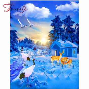 

diamant broderie grue et cerf bricolage diamant peinture Kits pleine mosaïque point de croix couture