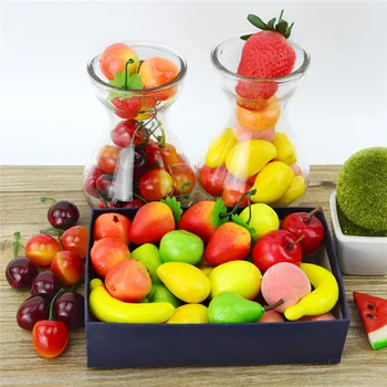

20Pcs/Set Lifelike Plastic Simulation Mini Fake Fruit New Arrival Decors Artificial Model Props House Party Decors 6 Types