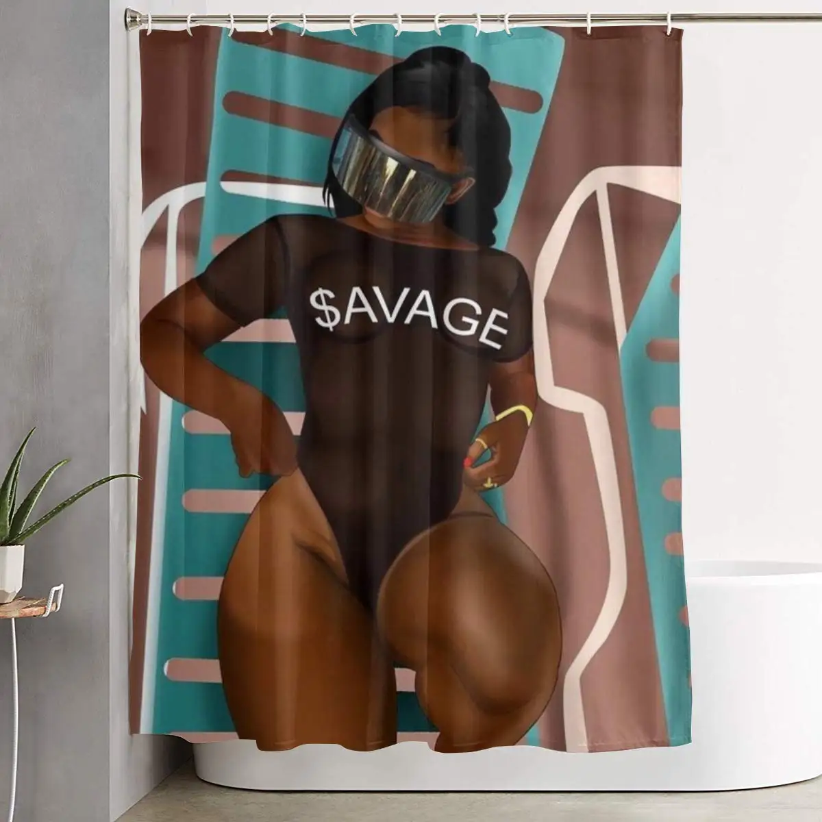 Сексуальная афро леди афро-американская черная Женская Девичья художественная занавеска для душа s водонепроницаемая ткань занавеска для ванной комнаты