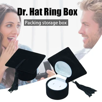 

Doctor Hat Shaped Ring Box Organizer Jewelry Box Storage Case Ring Holder for Graduation Party TT@88