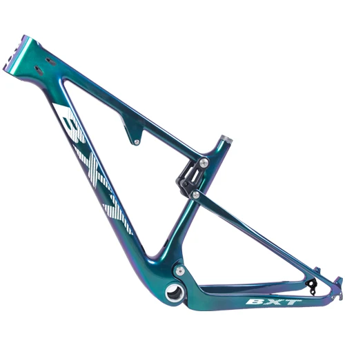 chameleon blue BXT полный комплект велосипедной подвески рама T800 карбоновая рама для горного велосипеда 142/148*12 мм Boost MTB велосипедная рама BSA запчасти для велосипеда - Цвет: chameleon blue