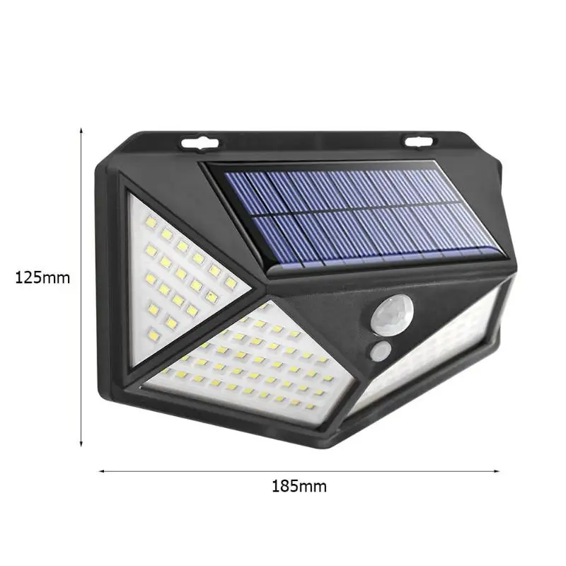 1/2шт 100LED солнечный светильник, Открытый PIR датчик движения, солнечная энергия, настенный светильник, фонарь, водонепроницаемый, для двора, сада, дорожка, Лампа безопасности