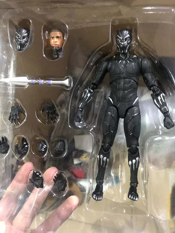16cm Avengers Endgame 4 Infinity War Mafex 091 Black Panther Action Figure PVC Movable collection of toy gifts
