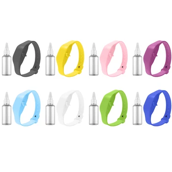 

10ml Silicone Disinfectant Wearable Wristband Antibacterial Dispenser Bracelet New Portable Bracelet Dispenser Pumps
