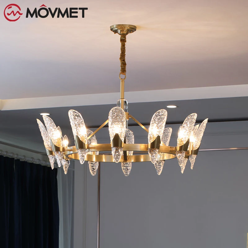 Постмодернизированная роскошная хрустальная люстра для столовой полностью