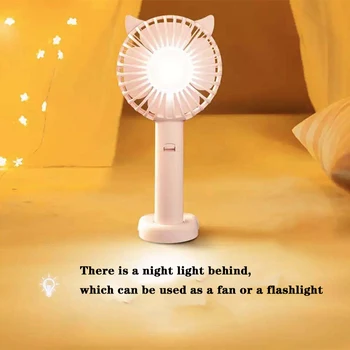 

Mini fan portable air conditioner usb rechargeable fans Handheld desktop hanging neck with night light Support mobile phone fan