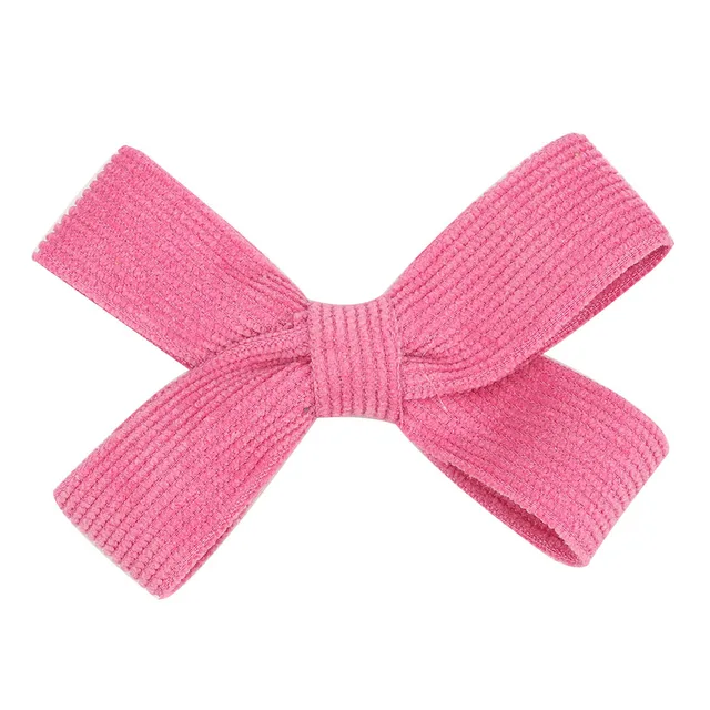 ncmama 2pcs/lot Solid Striped Corduroy Hair Clips 3'' Girls Kids Cross Knot Velvet Hair Bows Princess Hairpins Hair Accessories 1