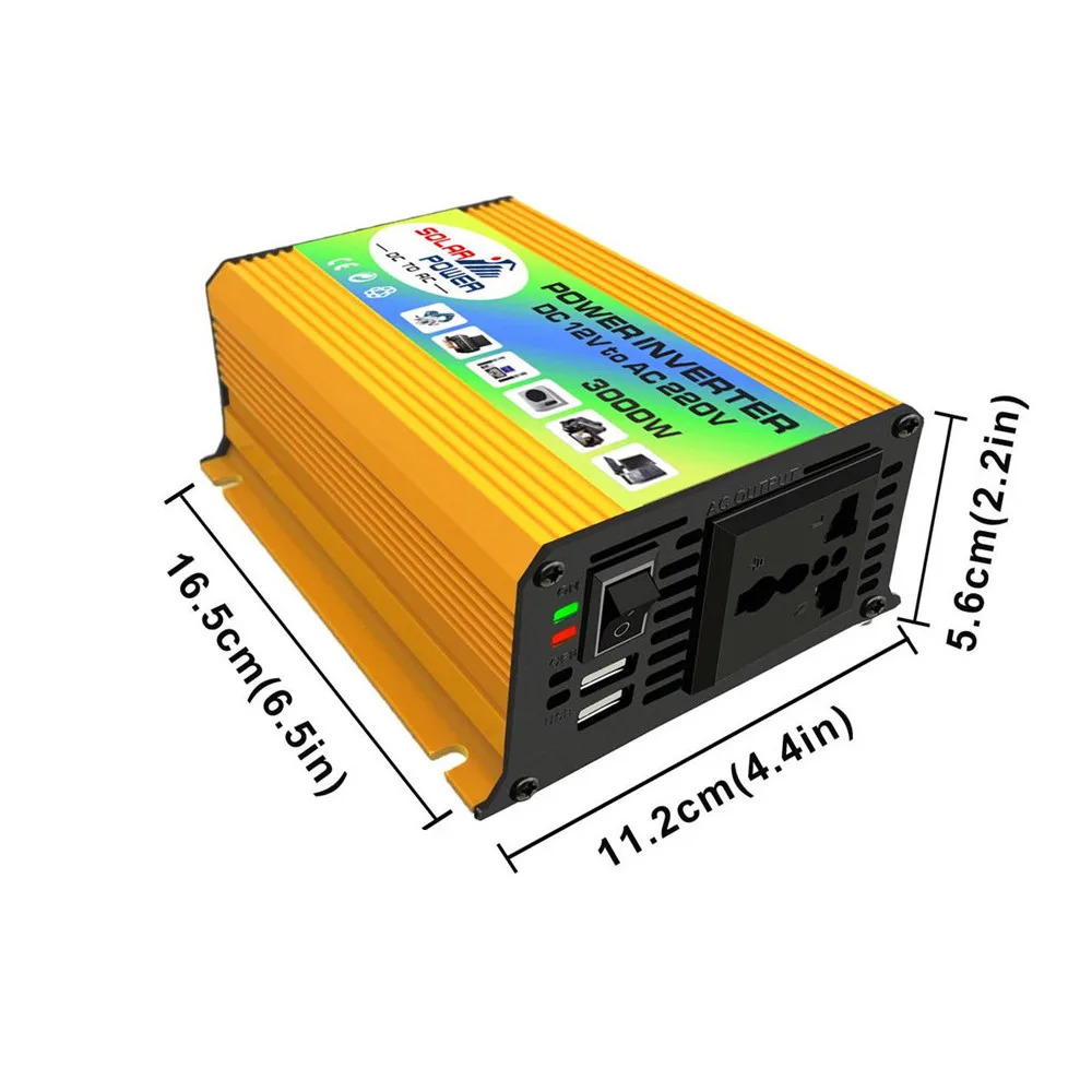 Преобразователь мощности инверторы 3000 Вт DC12V к ac220в USB зарядное устройство Лодка автомобиль для солнечной инвертор техника автомобильный инвертор