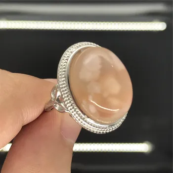 

100% Natural Cherry Agate Ring Jewelry For Women Female Lady Love Gift 22x16mm Beads Crystal Gemstone Adjustable Ring AAAAA