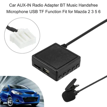 

Hot Fit for Mazda 2 3 5 6 Car AUX-IN Radio Adapter BT Music Handsfree Microphone USB TF Function