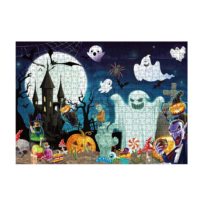 Пазл сделай сам на Хэллоуин пазлы-тыквы Семейная Игра ремесла игрушки для