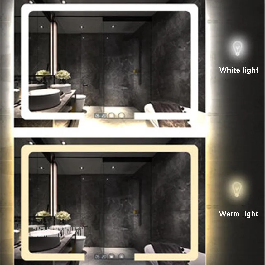 CTL300 настенный светодиодный светильник для ванной комнаты с зеркальным интеллектуальным сенсорным выключателем, противотуманное зеркало для ванной 110 В/220 В 4,8 Вт/м(800x1300 мм