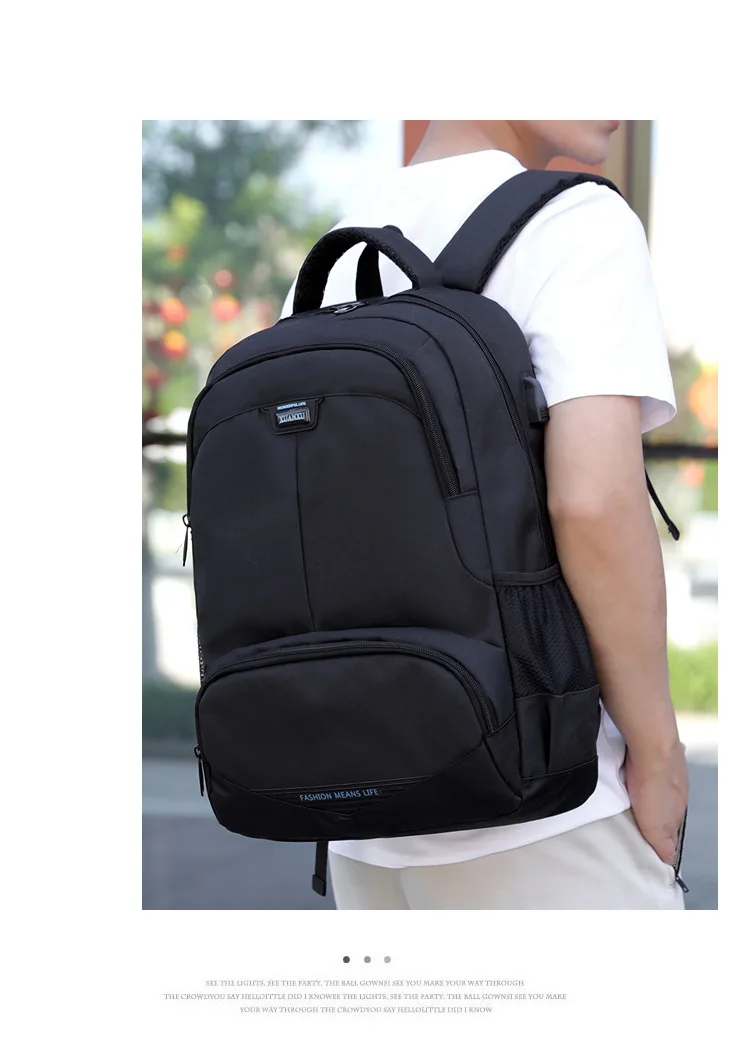 Для мужчин рюкзак мужской Водонепроницаемый зарядка через usb для путешествий и школы рюкзак; ткань «Оксфорд»; Повседневное ноутбука Рюкзаки Повседневное для Для мужчин сумка-пакет