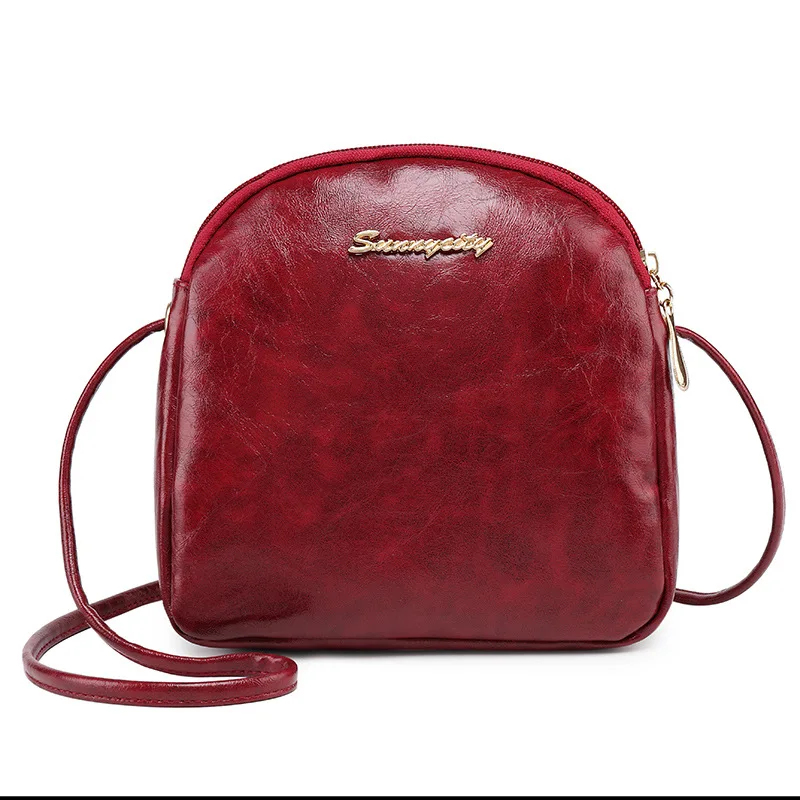 

2018 Autumn & Winter Trademark Oil Wax Leather Rope Shell Square Sling Bag Shoulder Diagonal Versatile Women's Small Bag