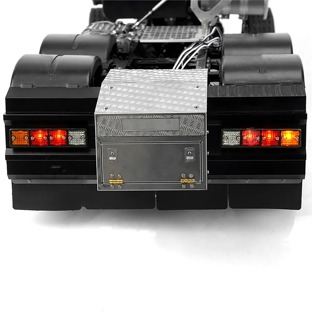 

Durable Metal Tail Beam Tail Light Toolbox Set for 1/14 Tamiya Volvo FH16 56360 RC Truck Trailer Accessories
