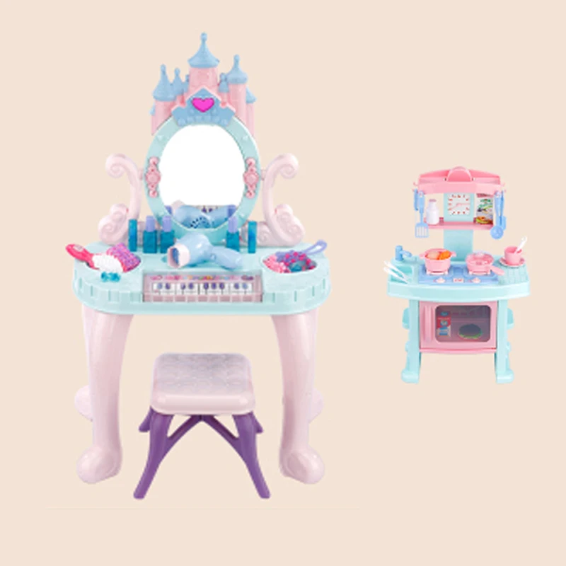 

H1 Children's Toys Girls Play House Dressing Table Dressing Table Princess Makeup Box Set Girls Toys 3-6 Years Old Pink Cheap