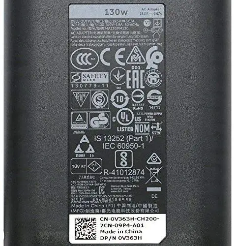 Huiyuan подходит для 19,5 V 6.67A 4.53.0 130W адаптер переменного тока для Dell Precision M3800 XPS 15(9530) HA130PM130 0V363H DA130PM130 06TTY6