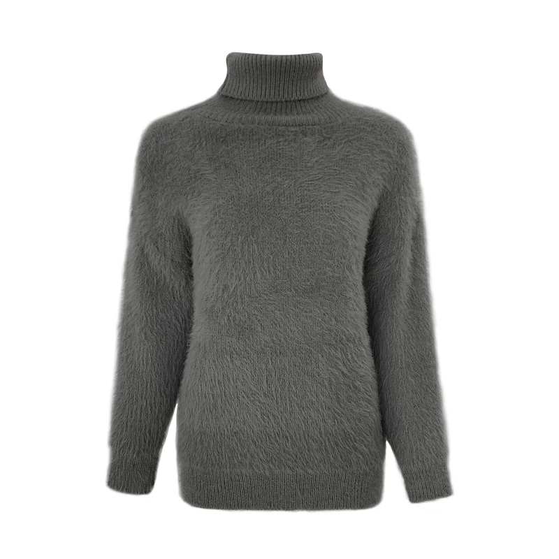 [EWQ] Autumn New Pattern Office Lady Style Korean Trend Wild Tender Turtleneck Collar Pullovers Solid Knitted Sweater AF598