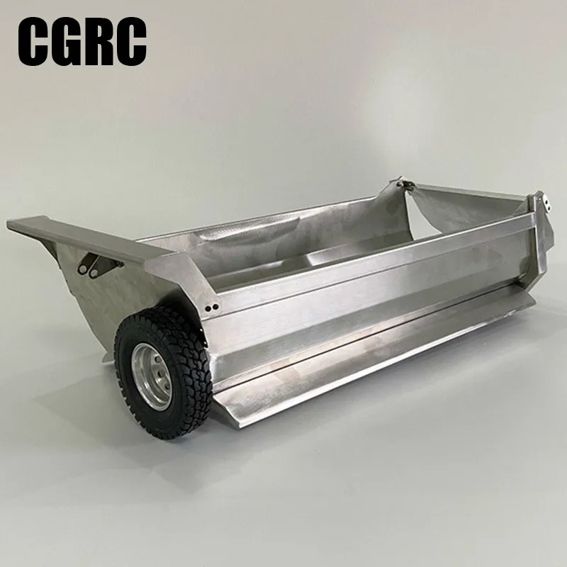 

All Metal Stainless Steel 8X8 Trailer U Shape Cargo Bucket For 1/14 Tamiya RC Truck Tipper dump SCANIA AROCS MAN Upgrade Parts