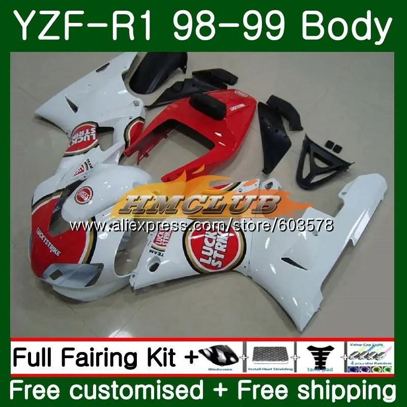 Для кузова Yamaha YZF R 1 YZF 1000 YZF1000 YZF R1 1998 1999 58CL образования легкой пены. 3 комплекта YZF-1000 YZF-R1 98 99 YZFR1 98 99 обтекатель Лаки Страйк