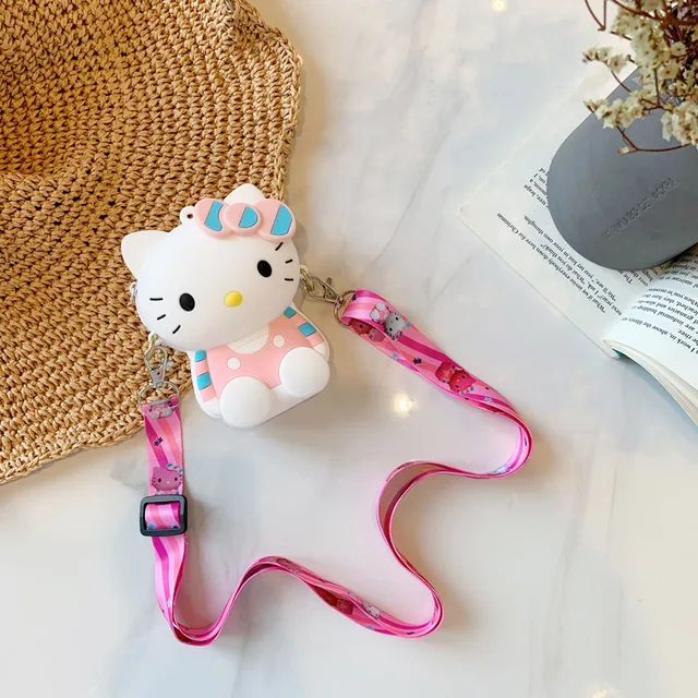 Sanrioed Kawaii Cartoon Kulomi Melody Cinnamoroll Silicone Bag Messenger Bag Children's Coin Purse Cute Mini Children's Gifts 3