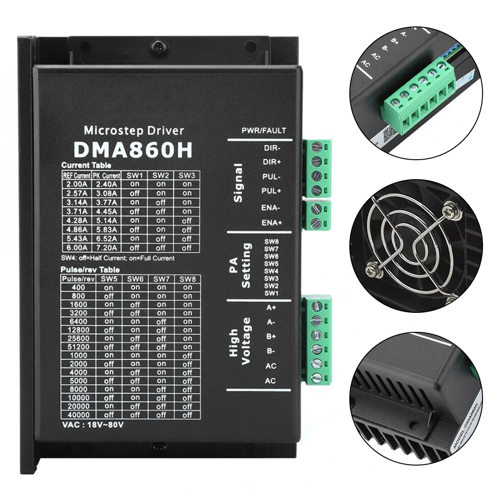 DMA860H драйвер шагового двигателя 2 фазный микрошагового DSP для Nema 34 42 5 4 |Драйвер