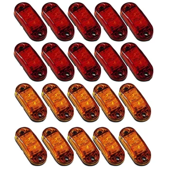 

10X LED 2.5Inch 2 Diode Light Oval Clearance Trailer Truck Side Marker Lamp