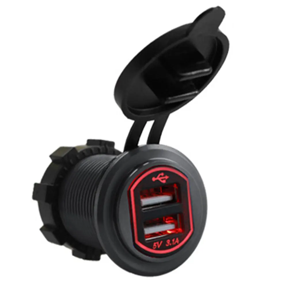 Black Car USB Charger Car Adapter Pratical Car Charger Universal Power Port 36.8*48.7*28.8mm 12-24V Swivel - Название цвета: Black