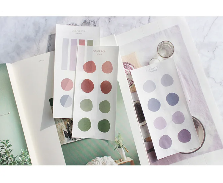 Необычные круглые цветные наклейки в виде макарон, прозрачная декоративная креативная клейкая наклейка, Kawaii, школьные принадлежности, Bullet Journal