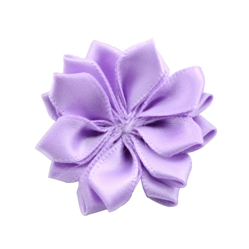 Nishine 1," 10 шт./лот 16 Petaled атлас с розочками лента цветы с жемчужной кнопкой используется для повязка на голову" сделай сам "заколки аксессуары для волос - Цвет: 34-10pcs