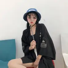 ПАРА ПАЛЬТО японское кимоно летний кардиган кимоно юката женщина мужчина лето свободный тонкий рукав три четверти Студенческая верхняя одежда