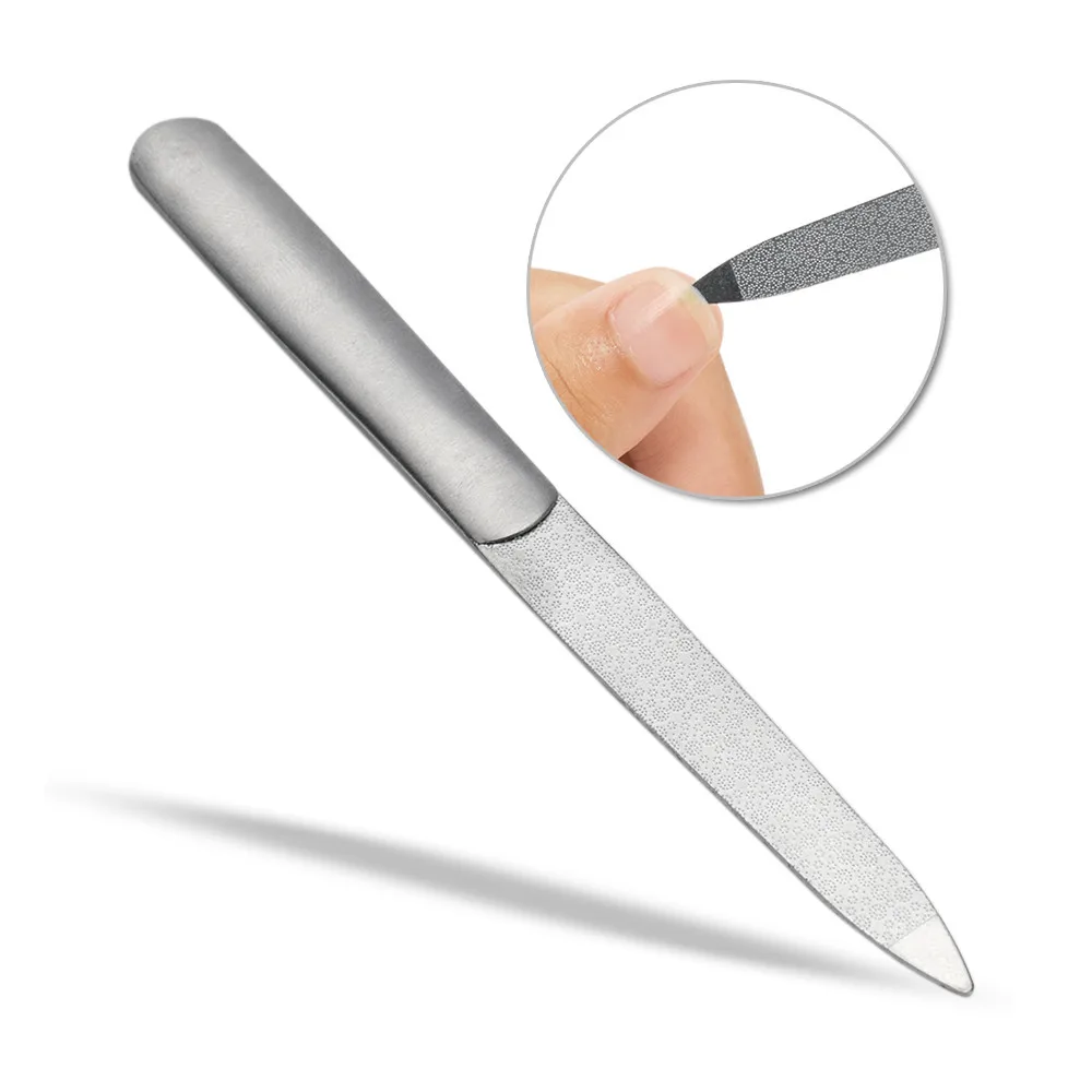 1piece Durable Nail File Stainless Steel Professional Double Sided Nail Sanding Grinding Buffer Manicure Nail Art Tools