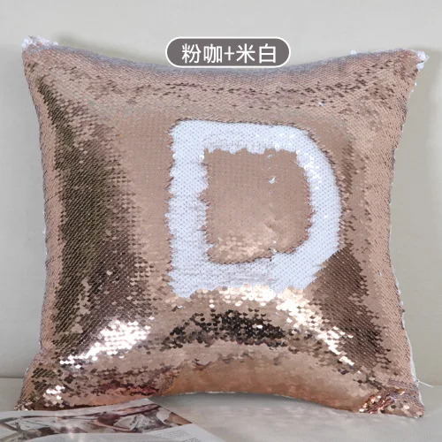 DIY чехол для подушки с блестками, мягкий чехол для подушки с блестками, блестящая Подушка, однотонный чехол с блестками queen - Цвет: 03
