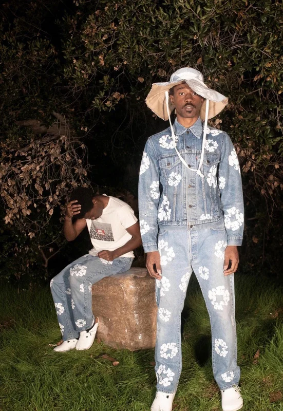 Kanye flower jeans Clearance