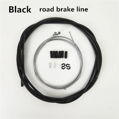 black road brake MTB тормоз для дорожного велосипеда кабель провод 4 цвета велосипедный кабель для переключения MTB велосипедный сдвиг провод тормозной линии 2/2. 5 метров труба велосипедная часть - Цвет: black road brake