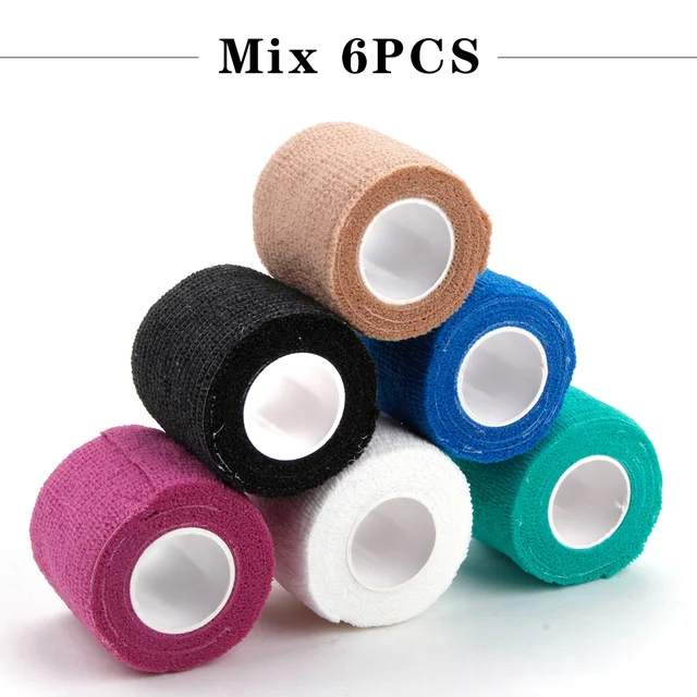 6/24/48Pcs SelfAdhesive Tattoo Grip Bandage Elastic Nonwoven Wraps
