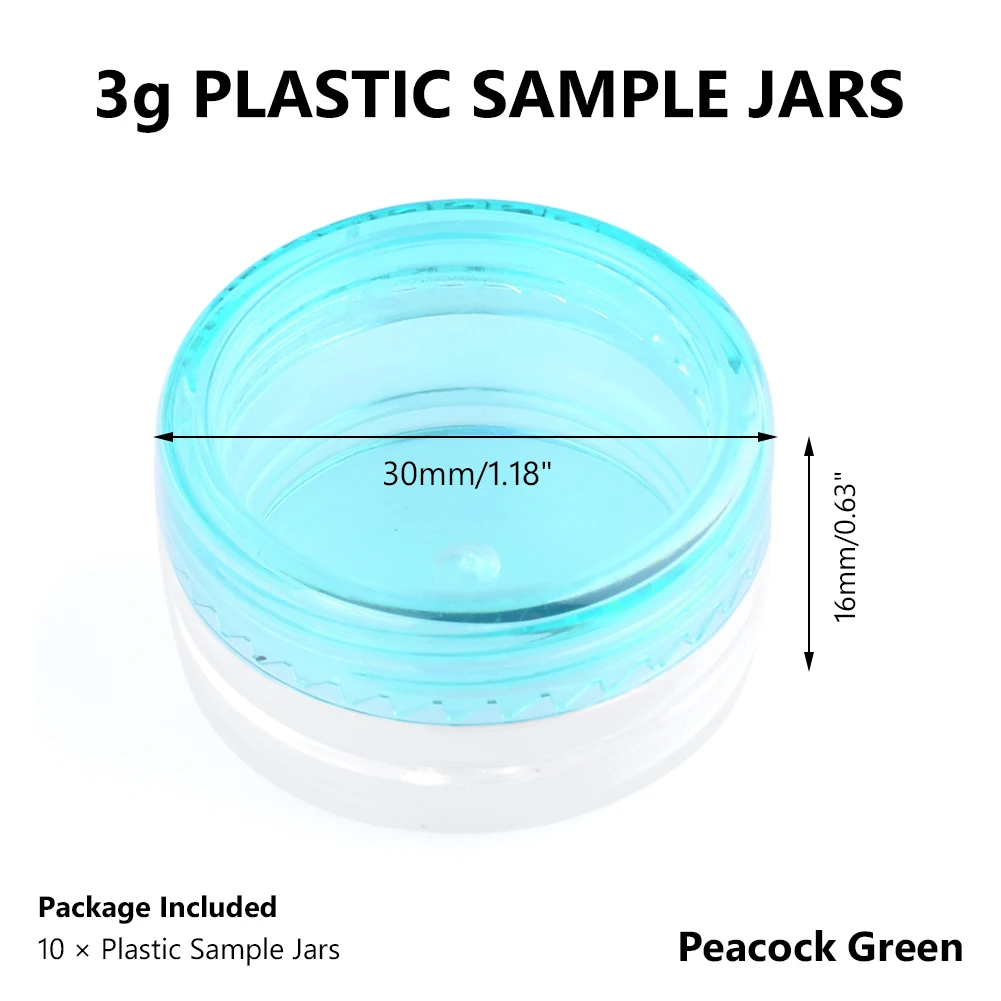 10 шт. 3/5g круглые бутылки для многоразового использования прозрачный Пластик косметические горшок пустой ящик для банки бусины для маникюра для хранения контур для лица контейнер - Цвет: 3g Green