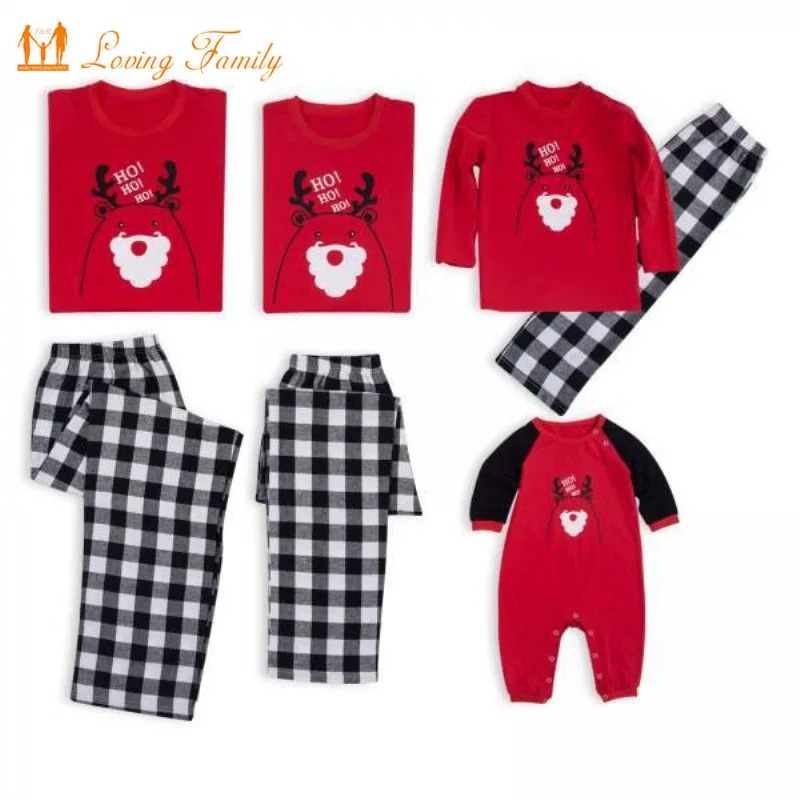 Зимние Семейные комплекты Рождественская Пижама комплект Для женщин Для мужчин пижамы для маленьких детей, мама, дочка, папа, сын, Ночной костюм футболка+ штаны