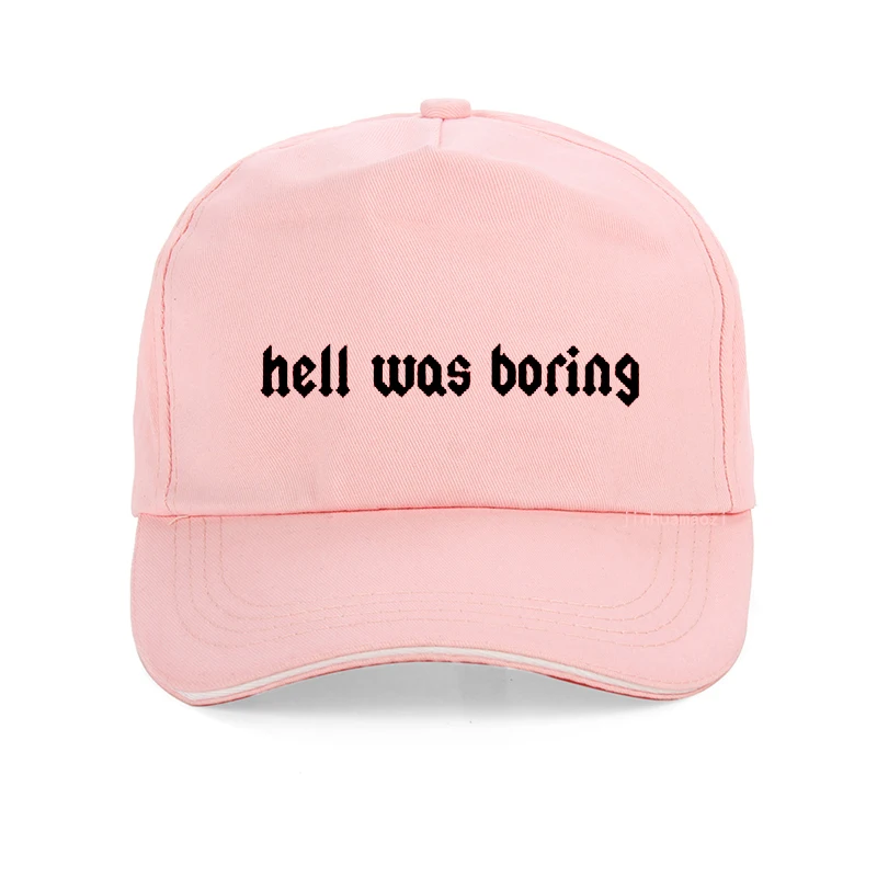 Розовый Летняя мужская и женская хип-хоп шляпа Поп Харадзюку Hell Was Boring Tumblr, забавная бейсболка, хлопок, регулируемая бейсболка - Цвет: Розовый